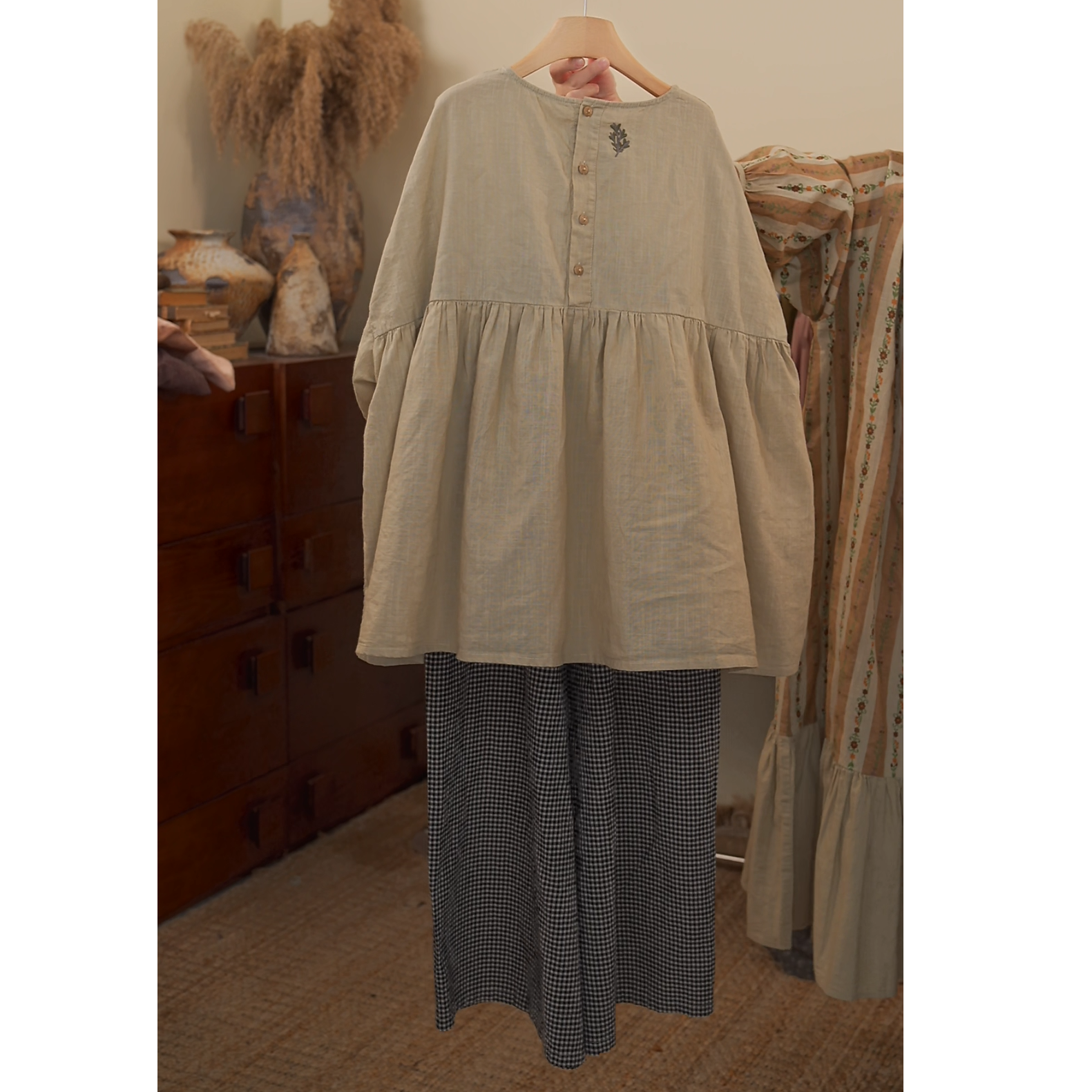 新款夏季棉麻女童亲子款套装