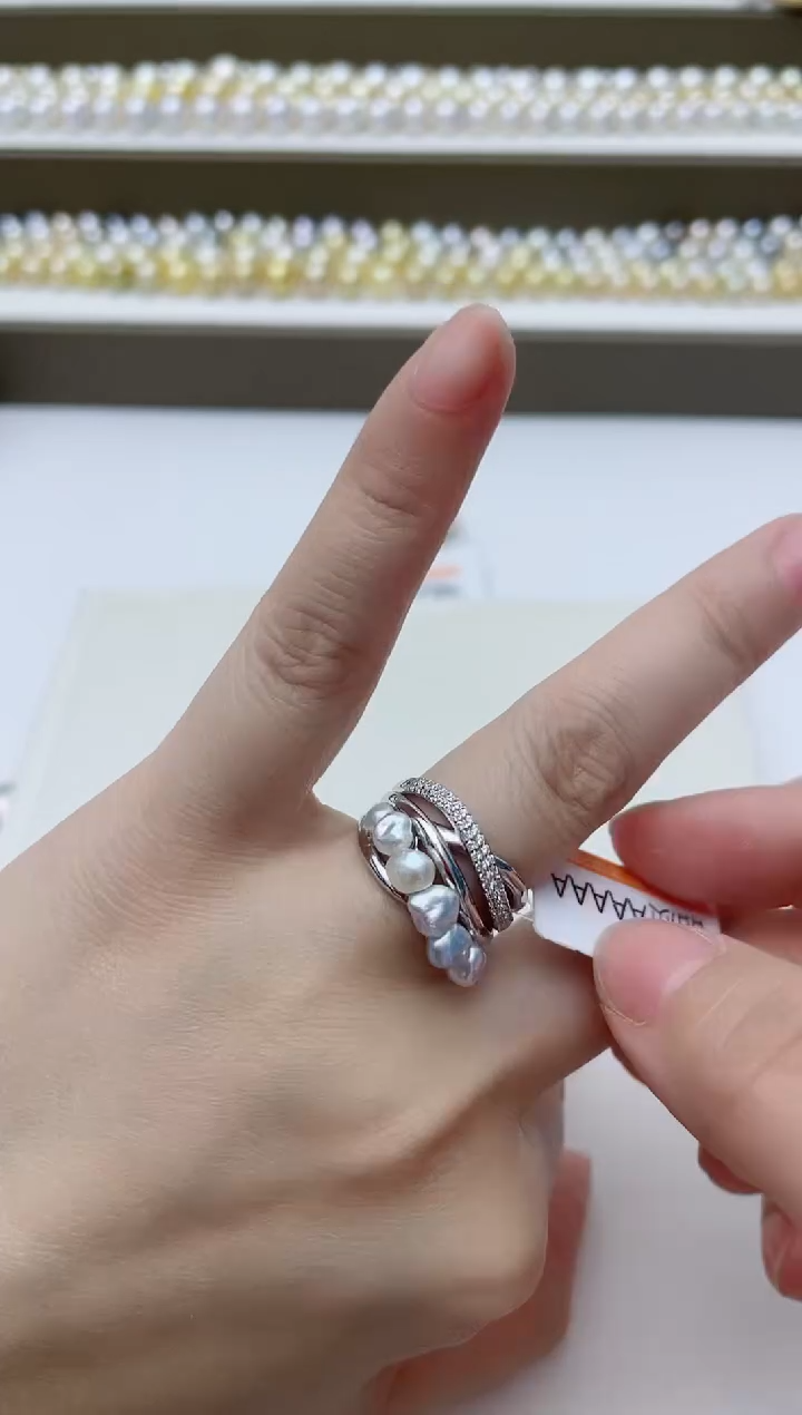 【闪购商品】海水珍珠戒指银S925镶嵌A158