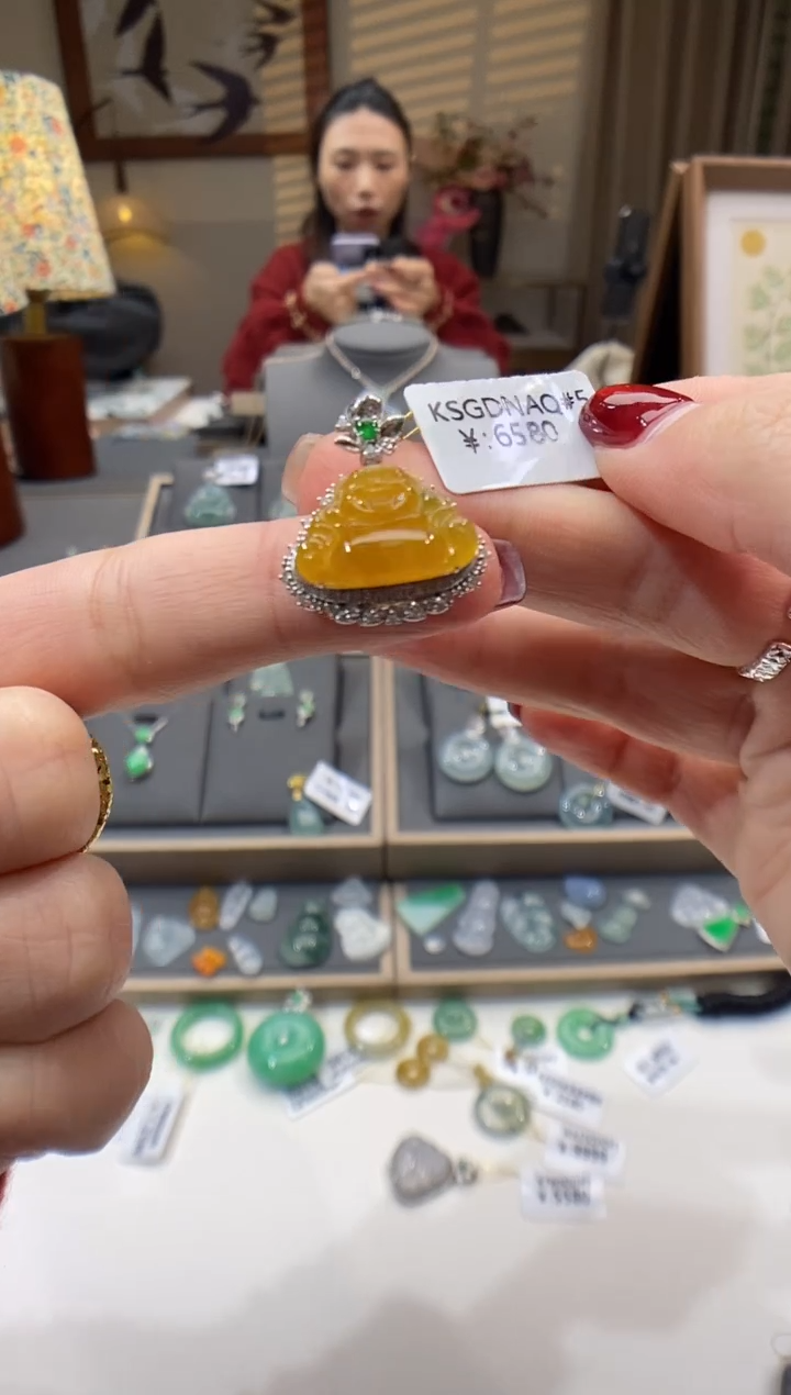 【闪购商品】翡翠颈饰18K金镶嵌佛公