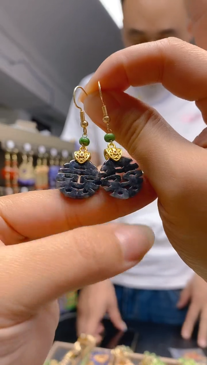【闪购商品】翡翠耳饰合金0559翡翠耳钩