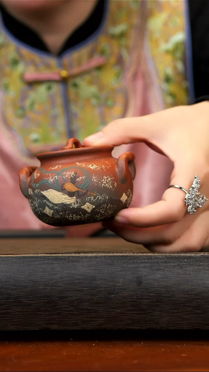 【闪购商品】紫砂茶壶宜兴紫砂 敦煌飞天琵琶手抓壶