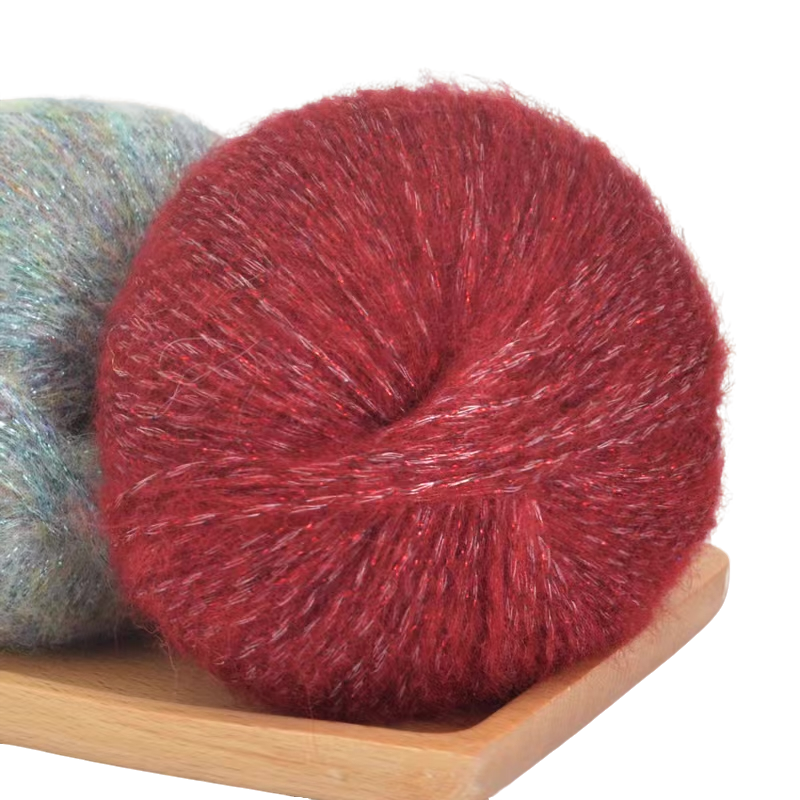 金葱马海毛柔软亲肤保暖中粗可打围巾帽子内搭外套儿童秋冬编织