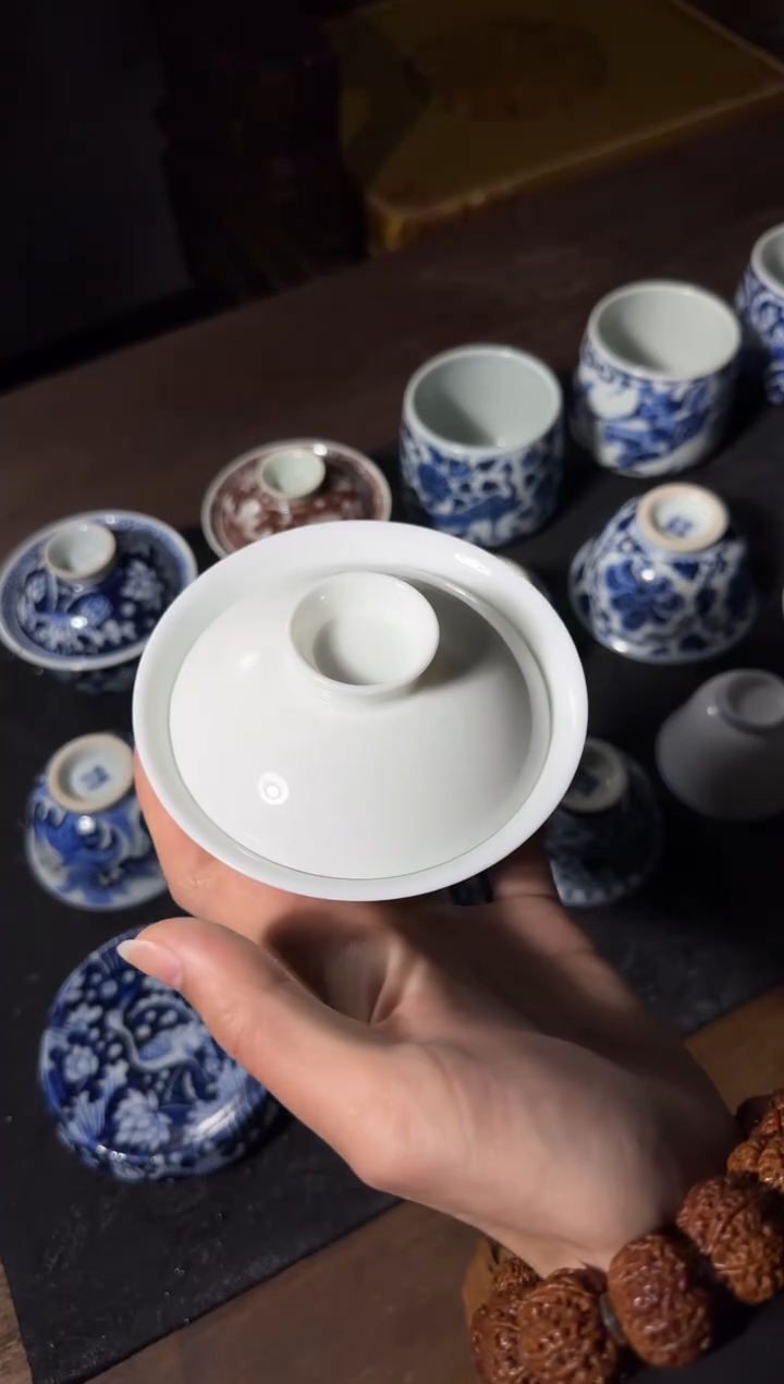 用****7景德镇素胎元宝大盖碗