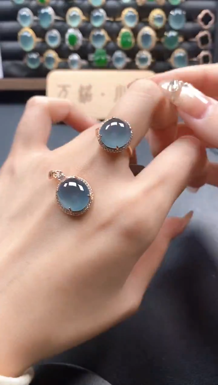银S925镶嵌戒指翡翠51511