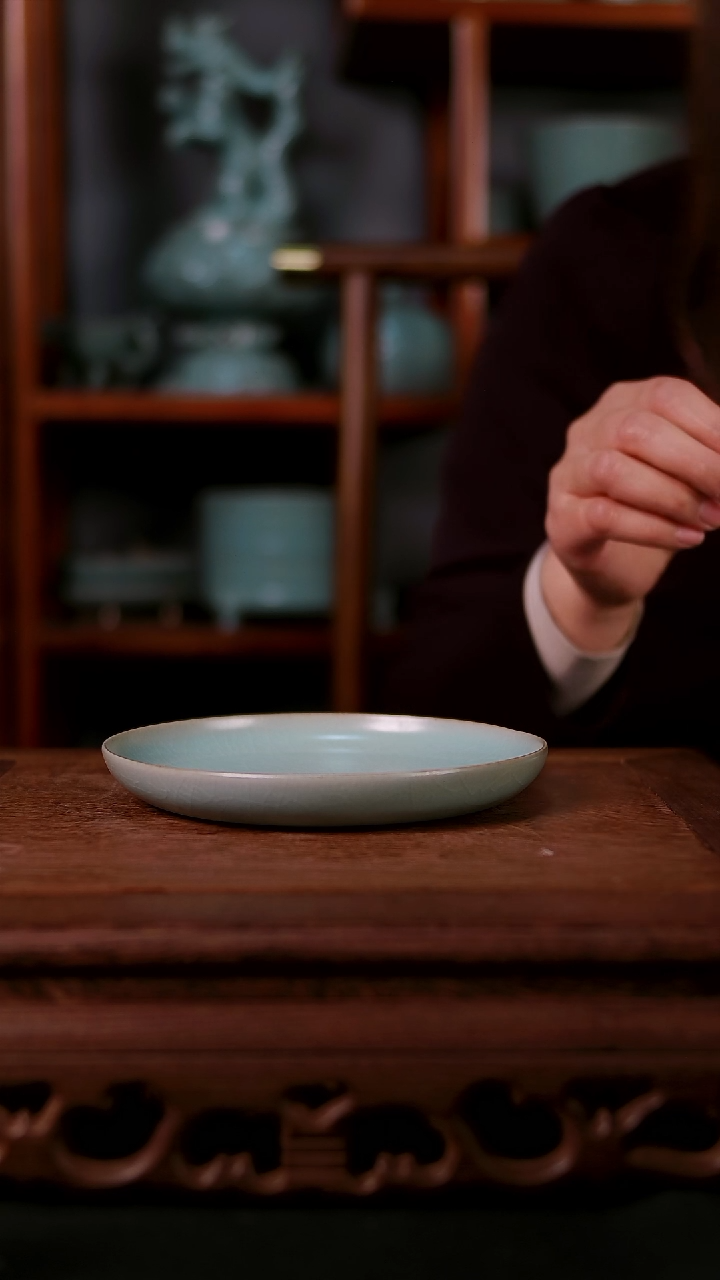 杯子陶青霁汝窑仿古釉   微瑕