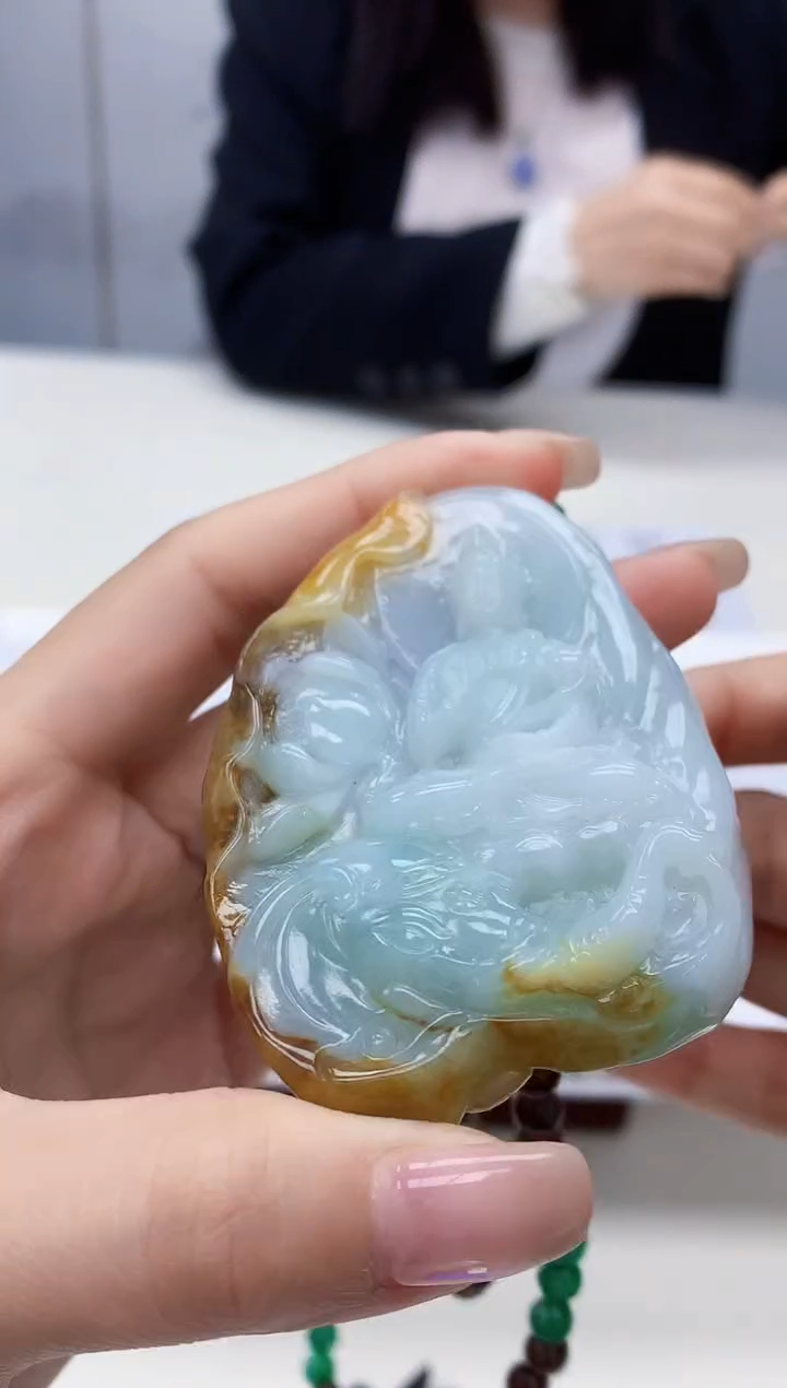 定制翡翠未镶嵌4852lr-毛货挂件赠珠链66