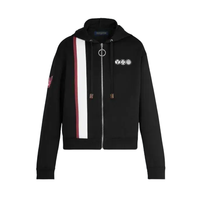 未使用 LouisVuitton/路易威登 刺绣logo连帽卫衣外套 黑色/XS