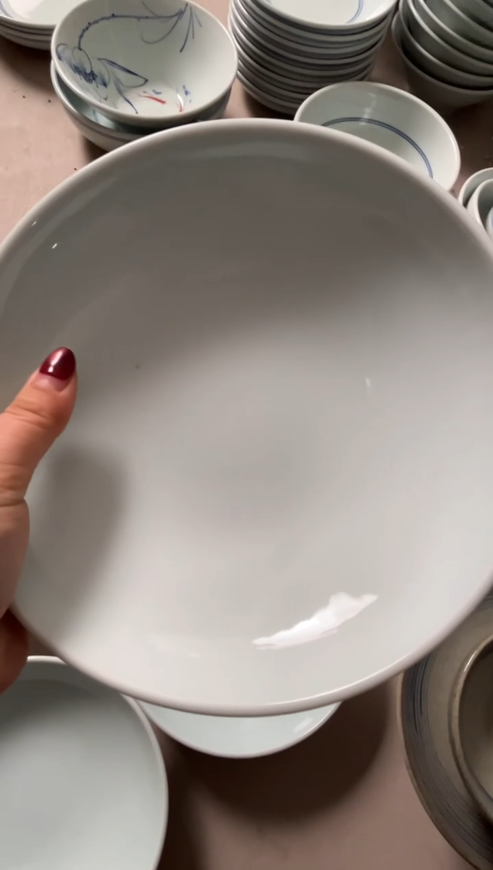 明舟超大暇影青8寸外纹深盘（单只装）