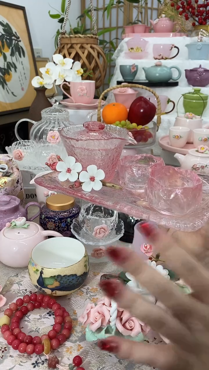 瓷片浪漫樱花粉色茶具20251206582