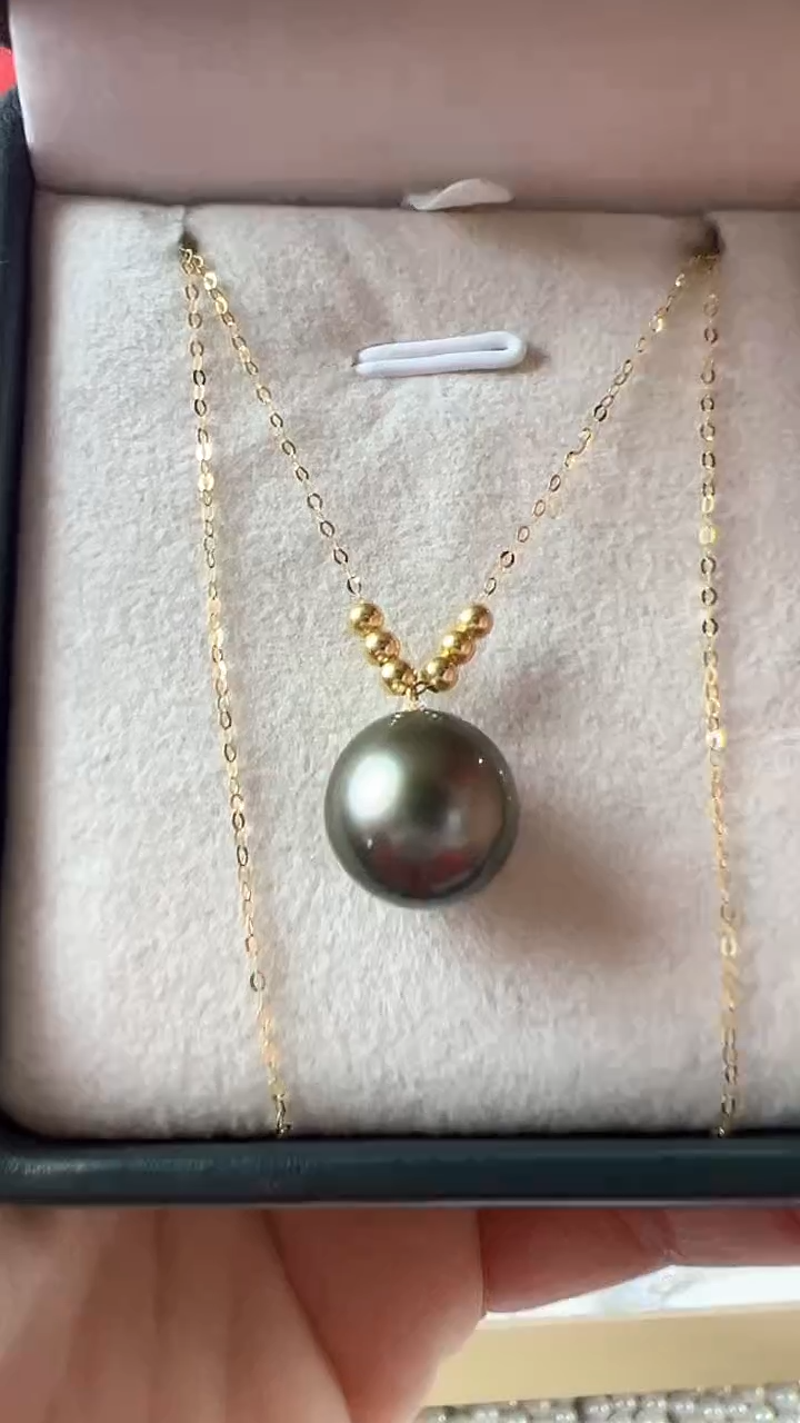 【闪购商品】海水珍珠吊坠(赠链)未镶嵌黑坠008大溪地吊坠