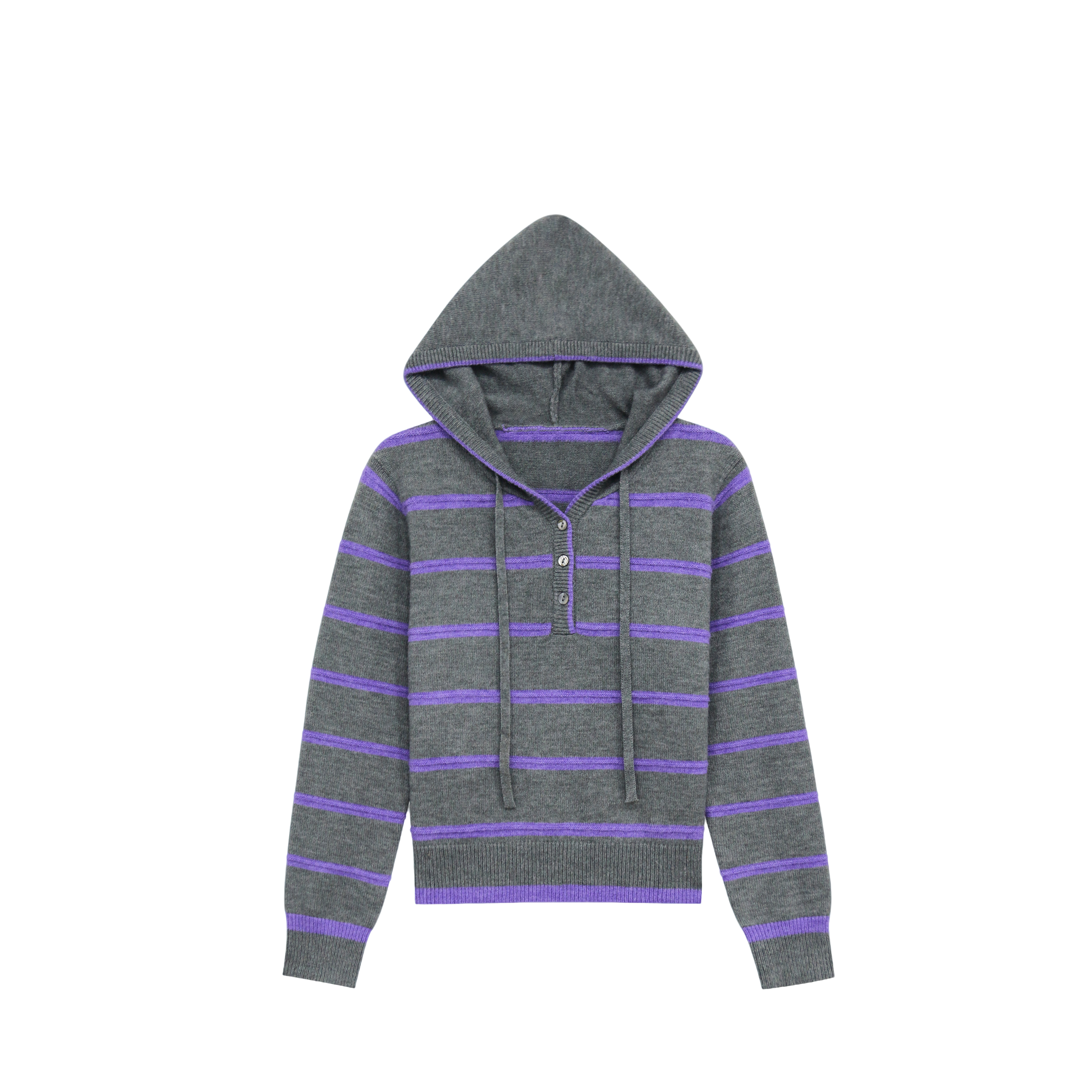 冬季时尚条纹连帽毛针织衫EHOMB103