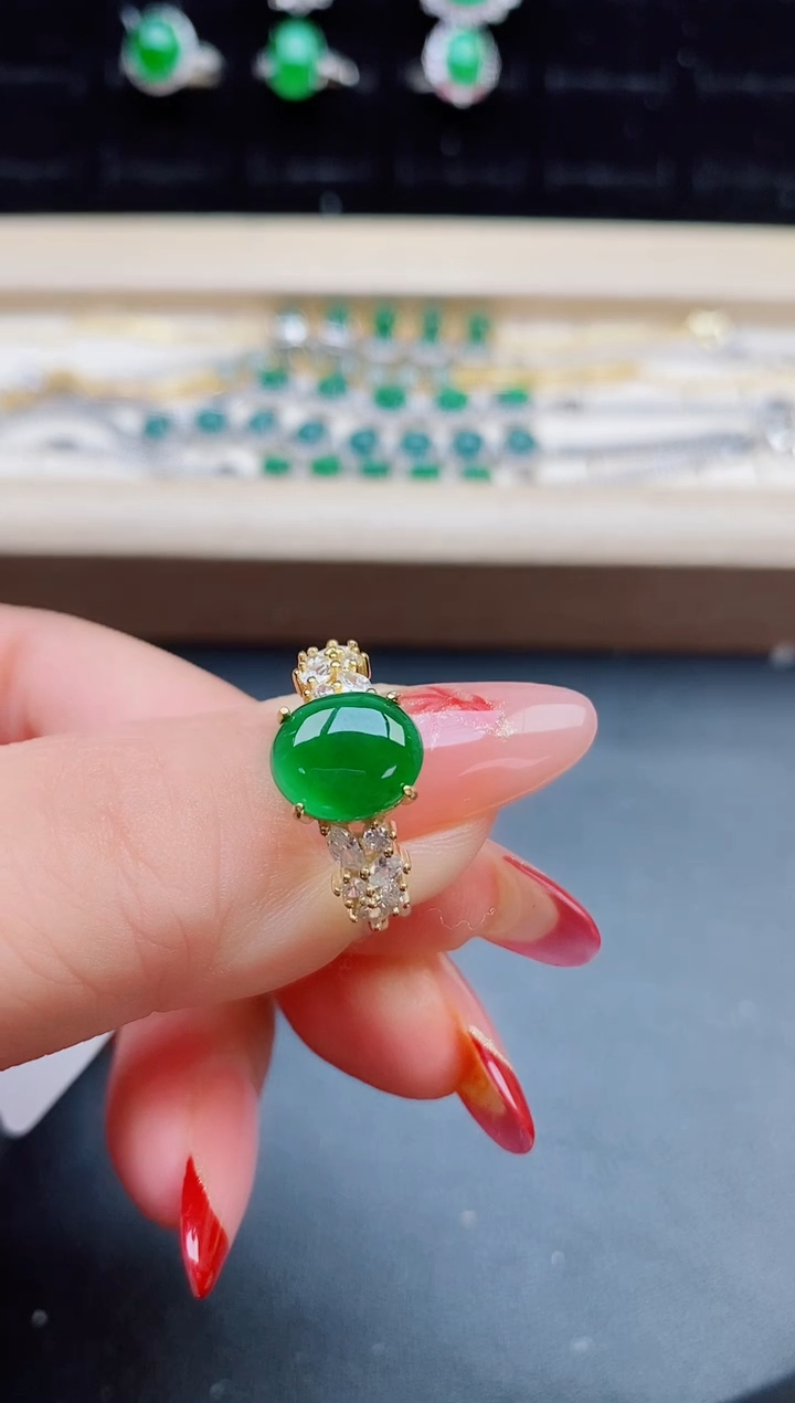 【闪购商品】翡翠戒指银S925镶嵌321321