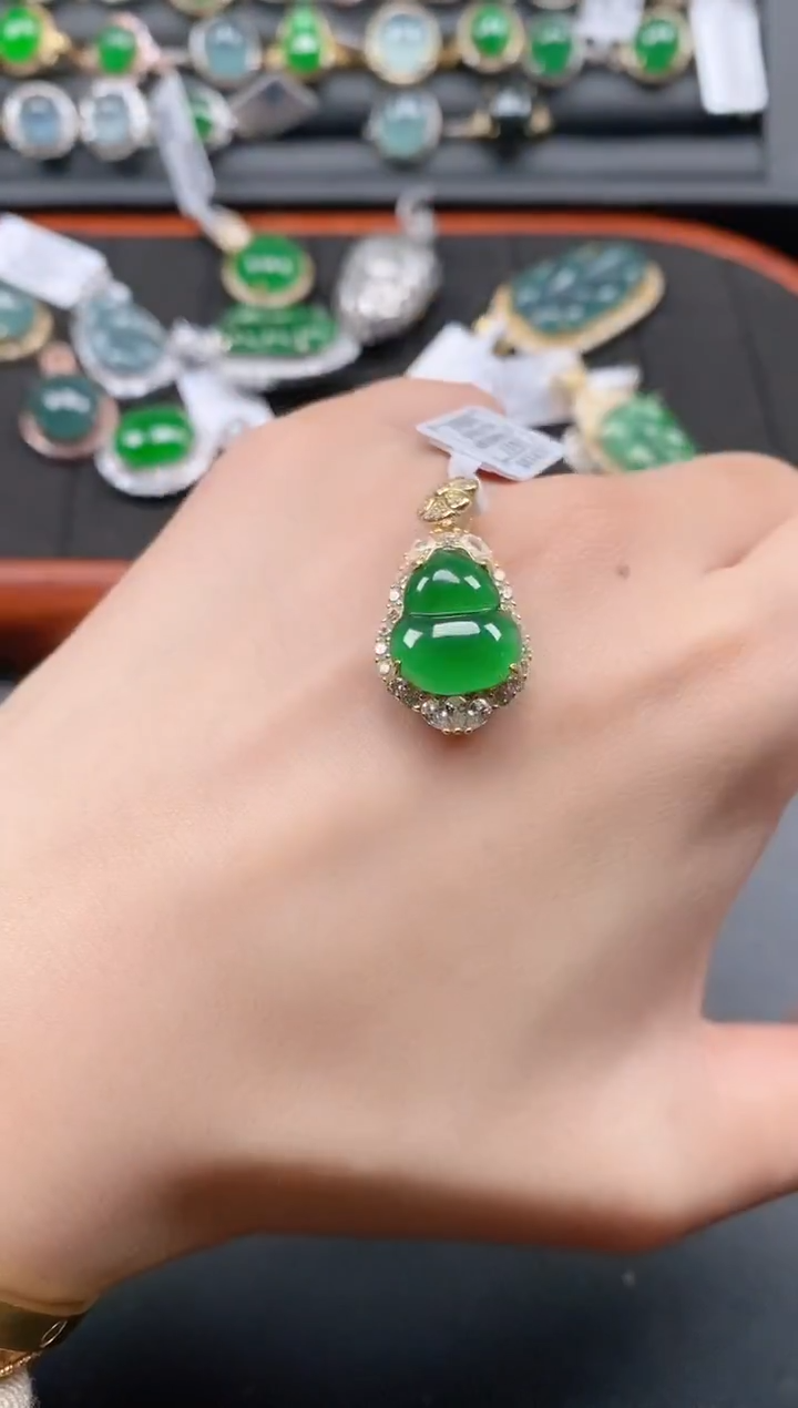 银S925镶嵌戒指翡翠11