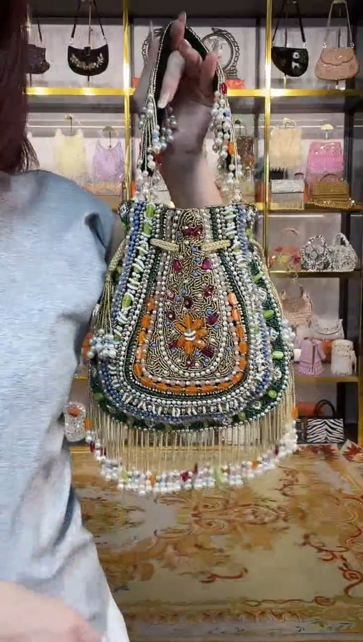 织物珠韵恒泽重工串珠手提包直播间女神专拍