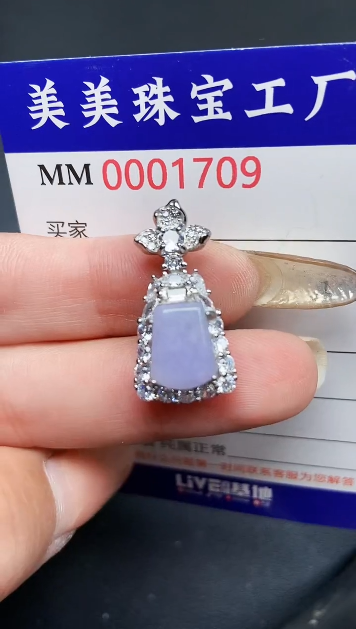 【闪购商品】翡翠颈饰银S925镶嵌1709