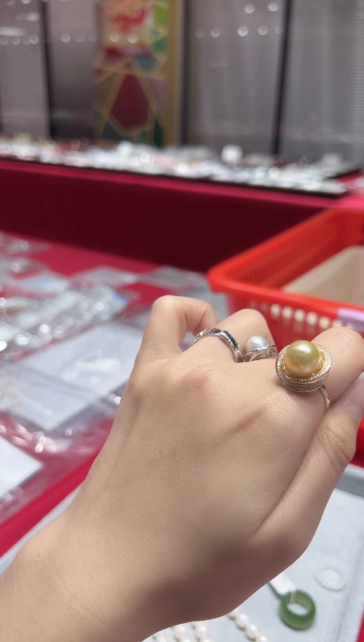 【闪购商品】海水珍珠戒圈银S925镶嵌GSJ6006南洋金珠戒指