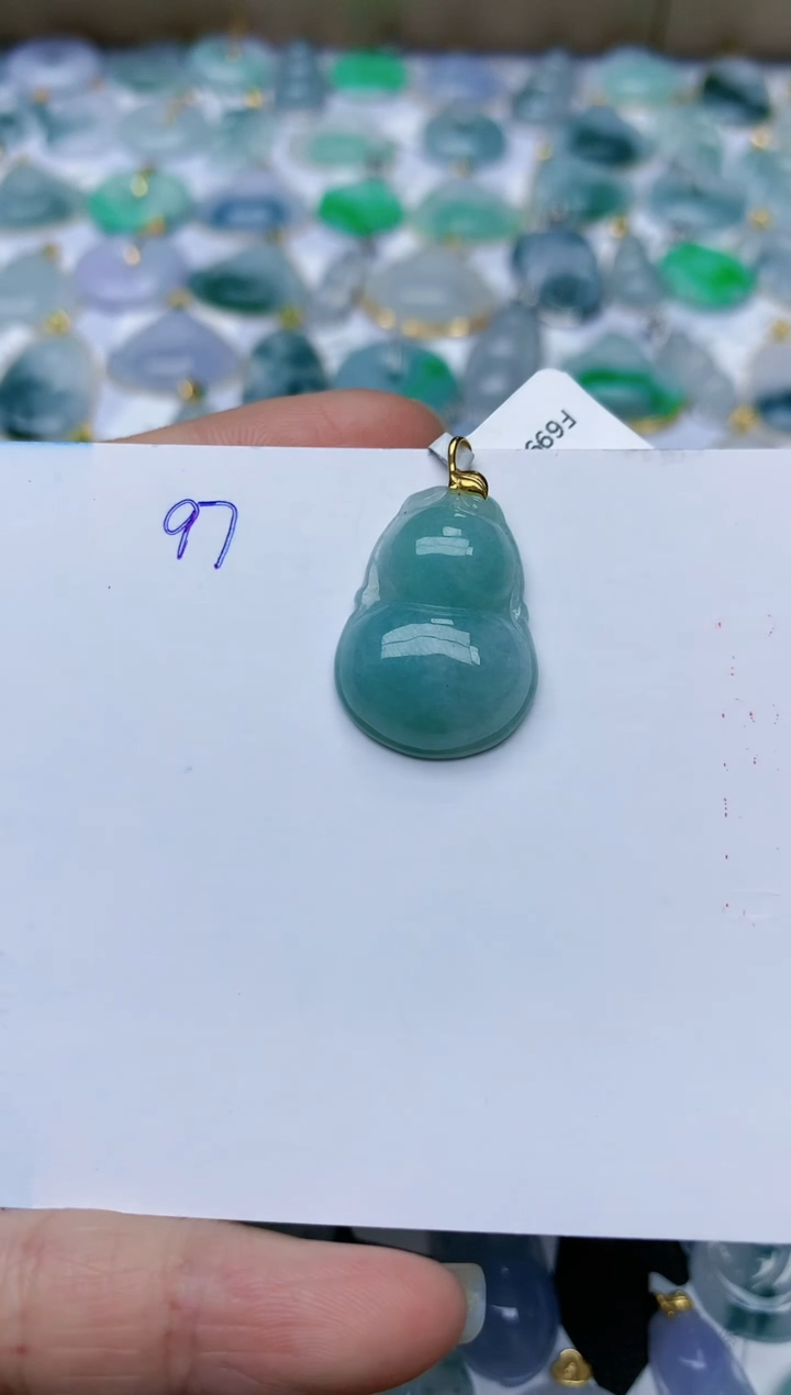 【闪购商品】翡翠颈饰18K金镶嵌天然翡翠A货    97