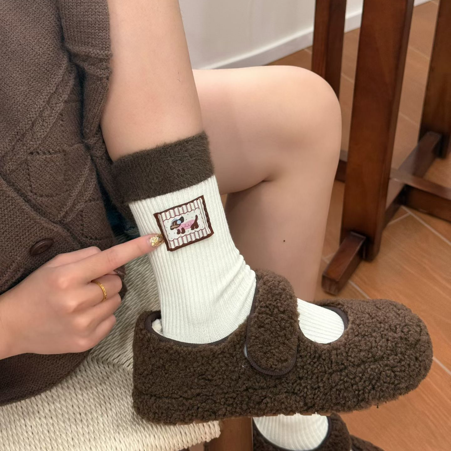 【直播链接】秋冬中高筒奥绒保暖袜