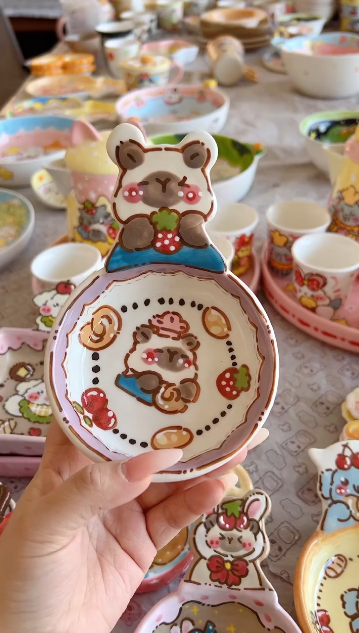 摆件陶d***?景德镇陶瓷手绘微瑕