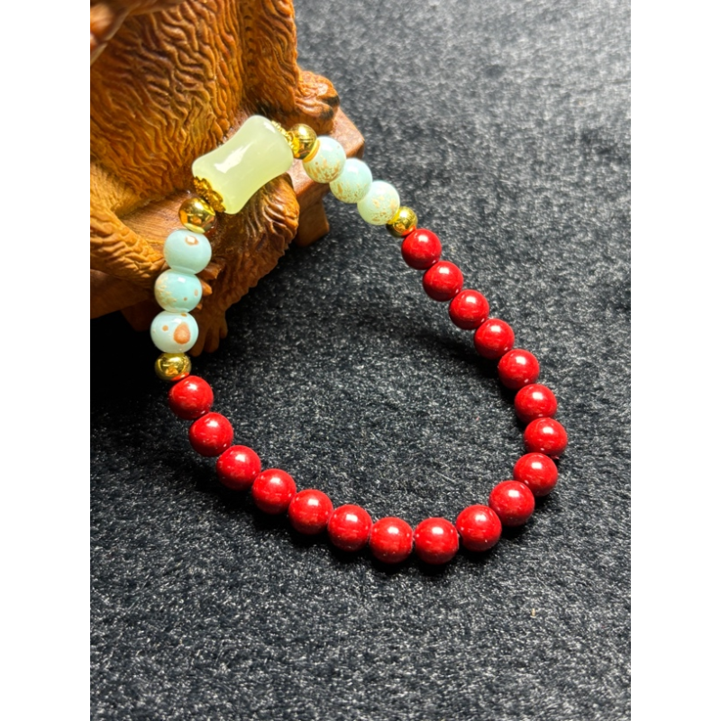 A823 朱砂带配饰6mm手串