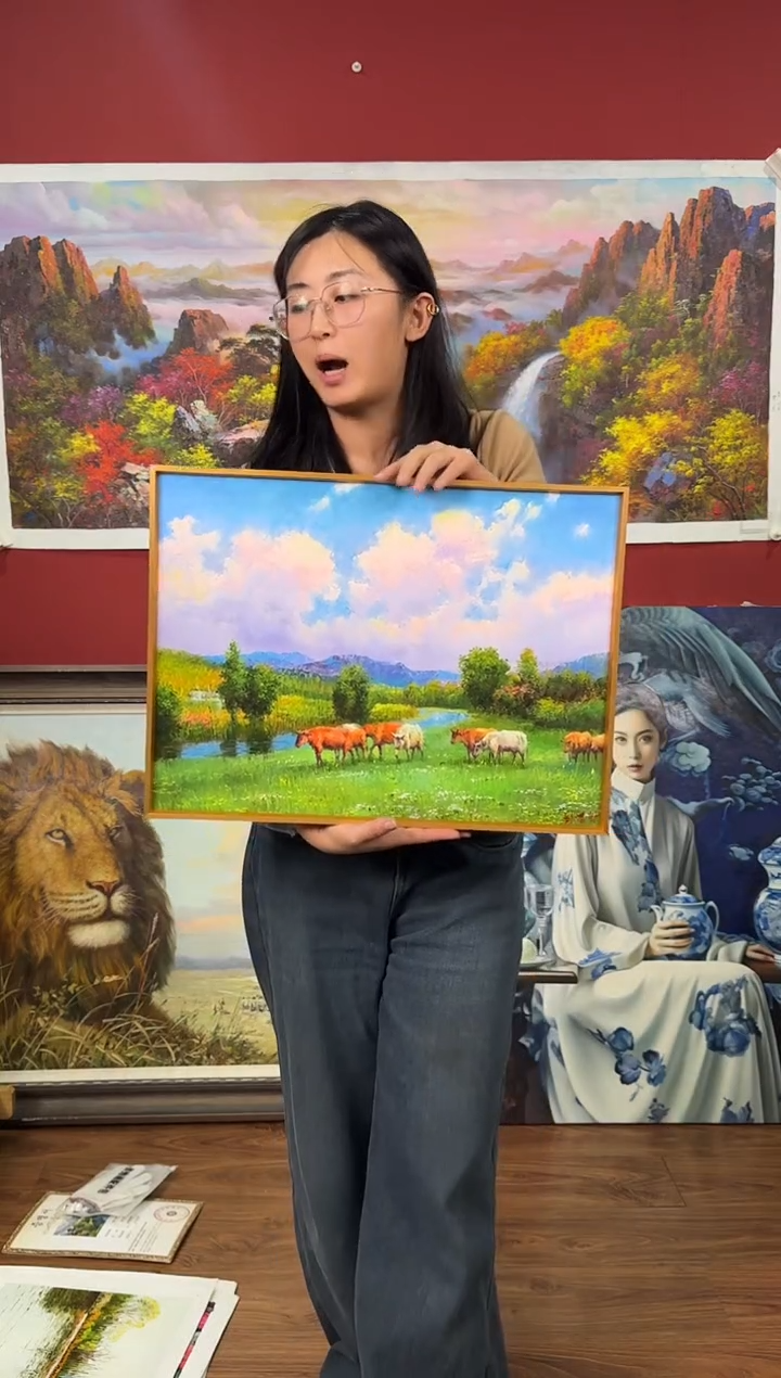 油画【183号】约53*35cm丨朝鲜原创纯手绘孤品油画丨顺丰包邮
