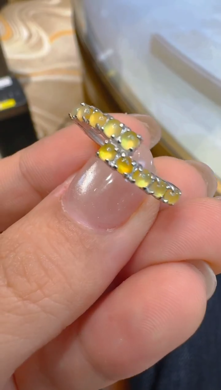 银S925镶嵌戒指翡翠多样性团购发一件