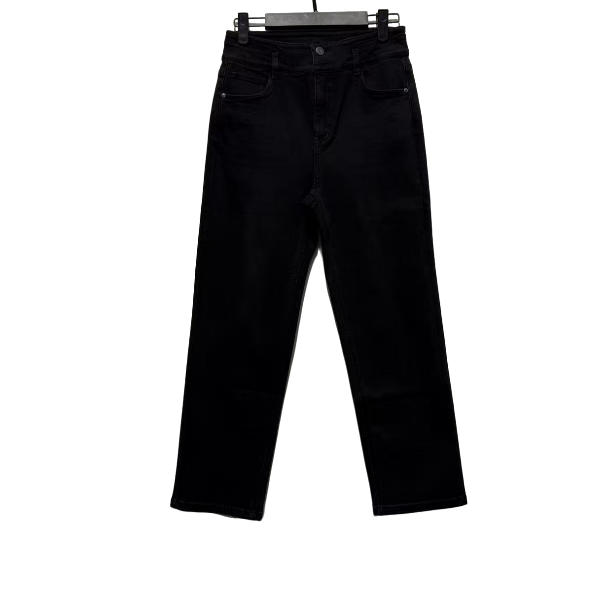 【8335】水洗烟管裤女款显瘦高腰直筒时尚休闲百搭黑色秋