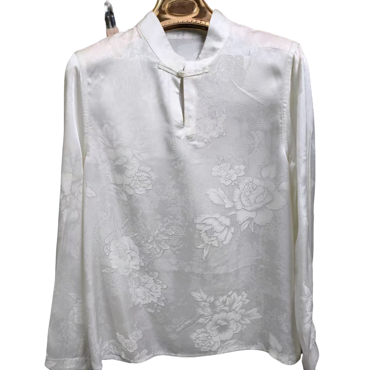 新品上市   香云纱桑蚕丝女士立领衬衫