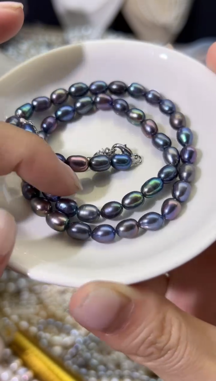 【闪购商品】淡水珍珠9未镶嵌炫彩*强光珍珠项链