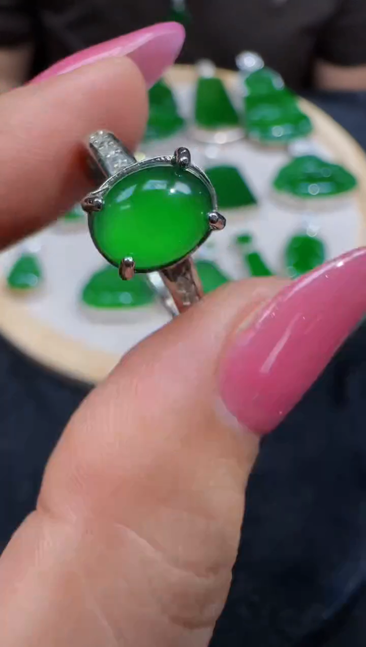 定制翡翠未镶嵌翡翠戒指33