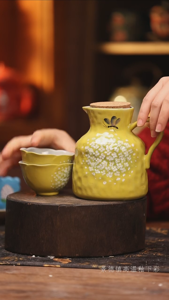 陶瓷景德镇高温釉下手绘陶瓷@L833@