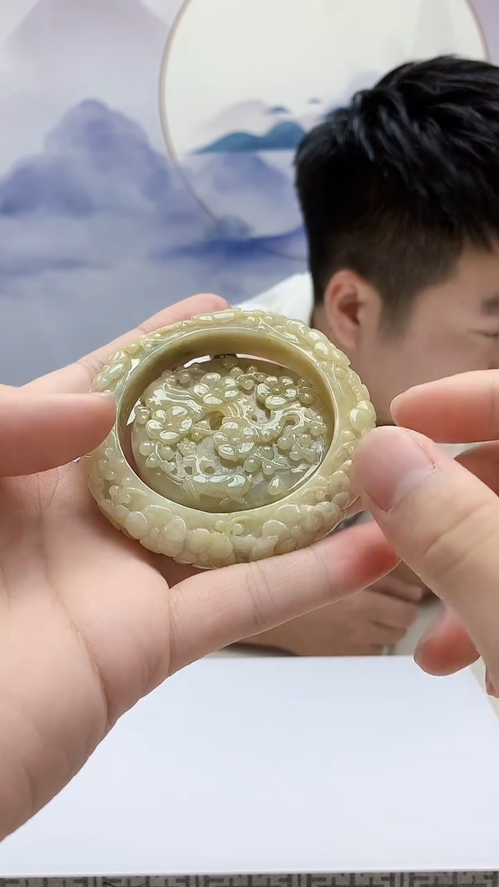 定制翡翠未镶嵌5028bb-毛货套镯80