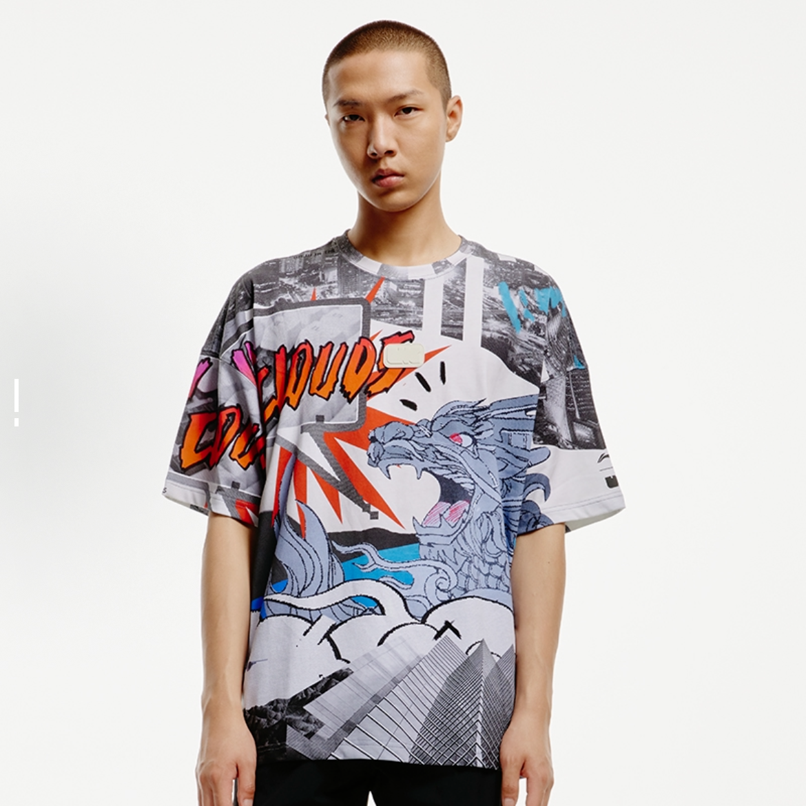 (直播)-李宁LNG高端系列男女同款T恤潮流时尚满印花短袖 LHSR041