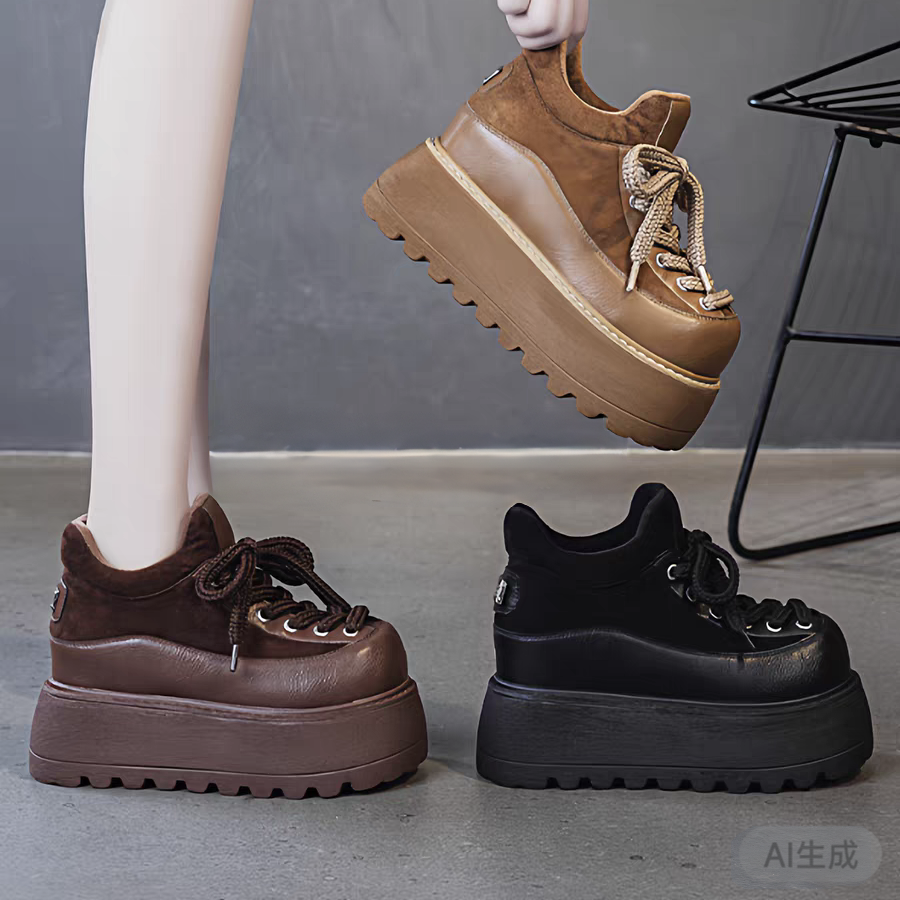 增高仙女时尚板鞋2025新款新中式国风设计轻便舒适丝带设计百搭鞋