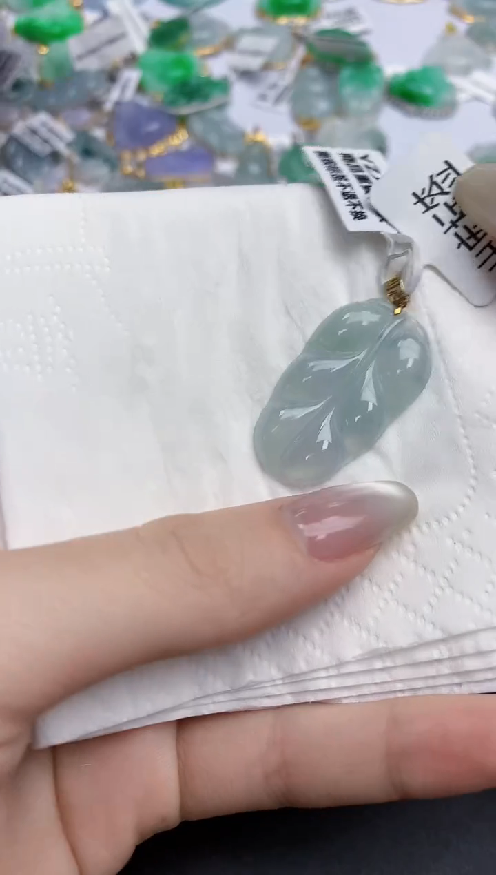 【闪购商品】翡翠颈饰18K金镶嵌天然缅甸翡翠A货