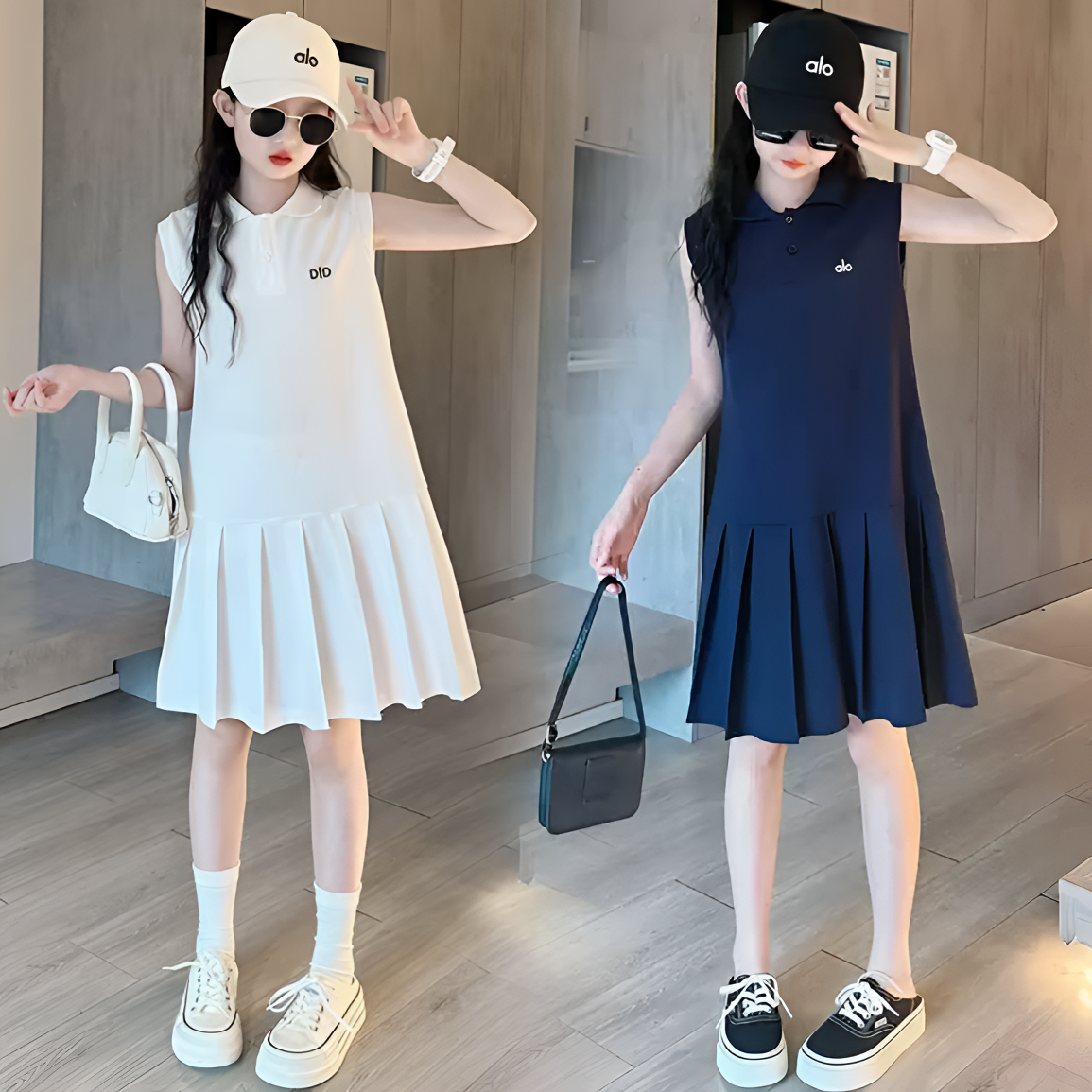女童连衣裙夏季2025新款儿童洋气polo裙夏装大童女孩网红运动裙子