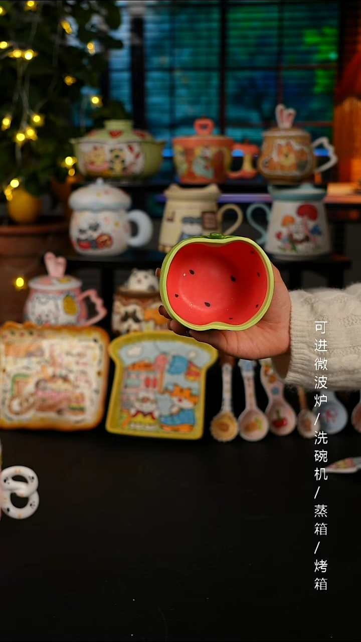 陶瓷便携款景德镇高温釉下彩纯手绘创意瓷 默认微瑕 不退不换