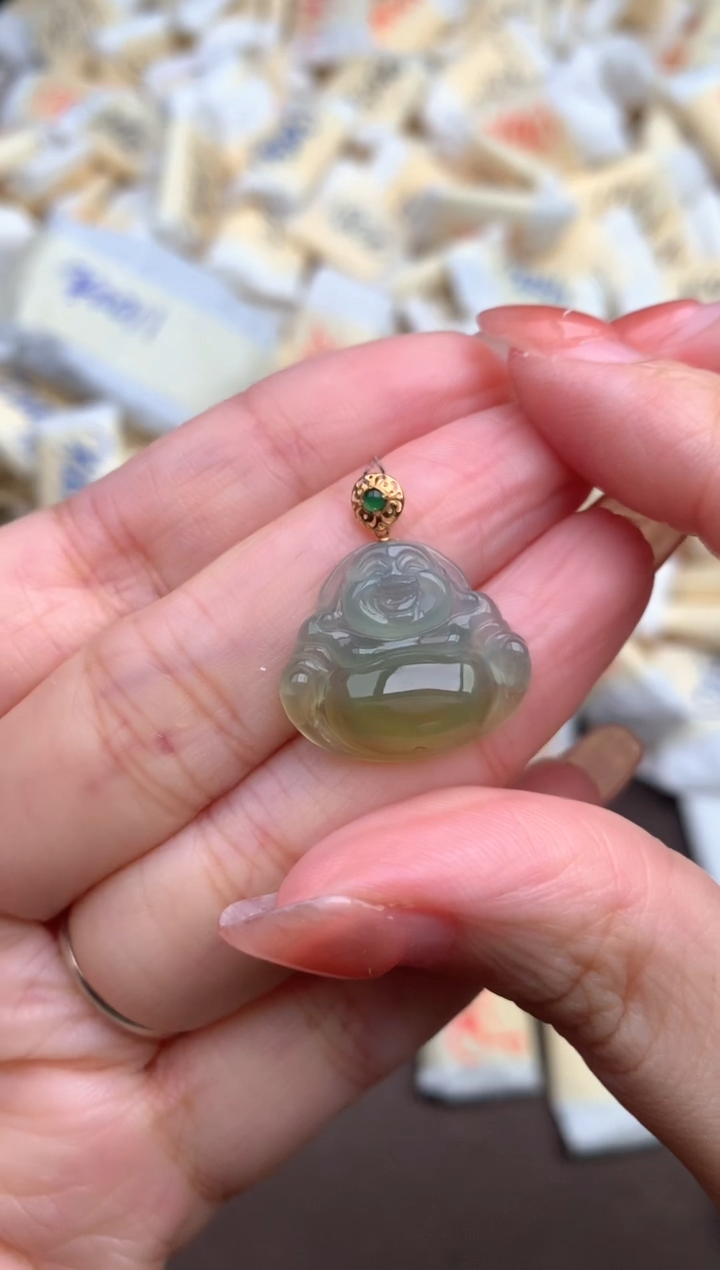 【闪购商品】翡翠挂件18K金镶嵌—