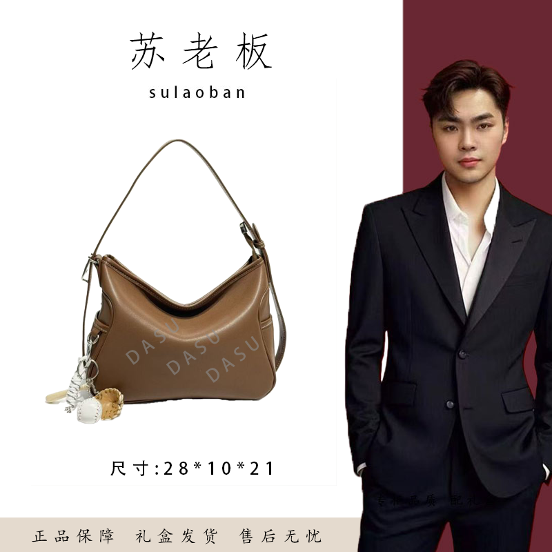 【苏总专属】XKY-1349-摩卡棕女士时尚潮流气质小众腋下包斜挎包