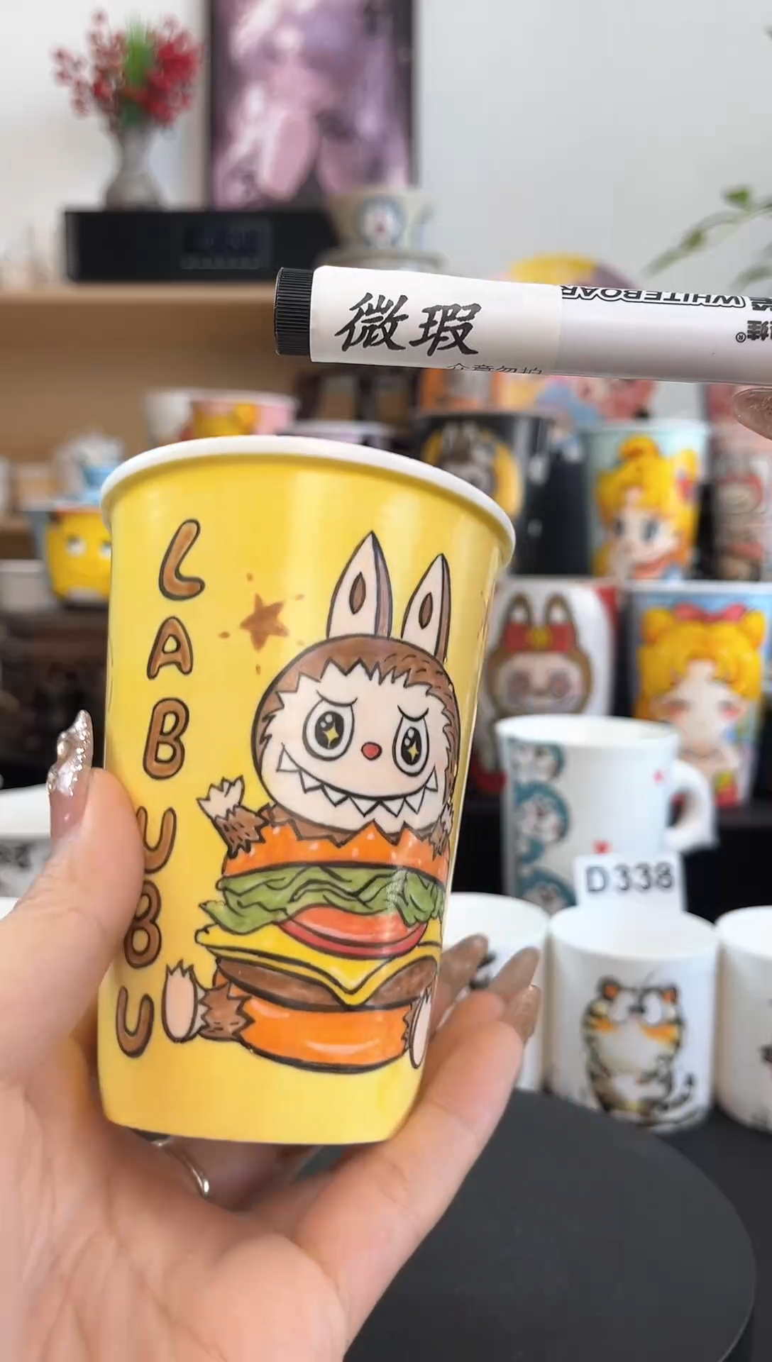 【闪购商品】摆件手工手绘陶瓷小杯杯