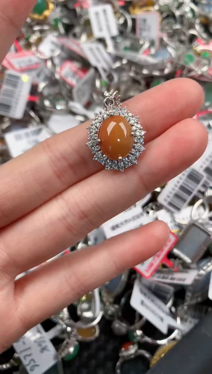 银S925镶嵌戒指翡翠222     4