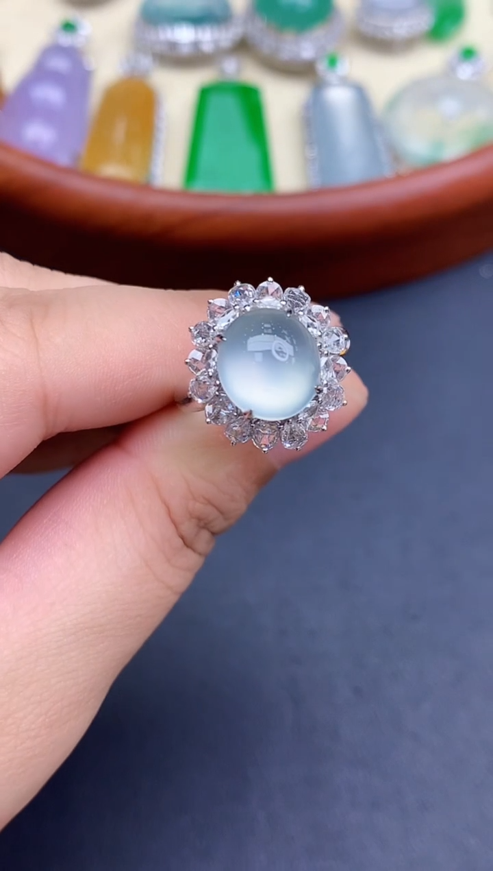 18K金镶嵌戒指翡翠619-中国好珍宝