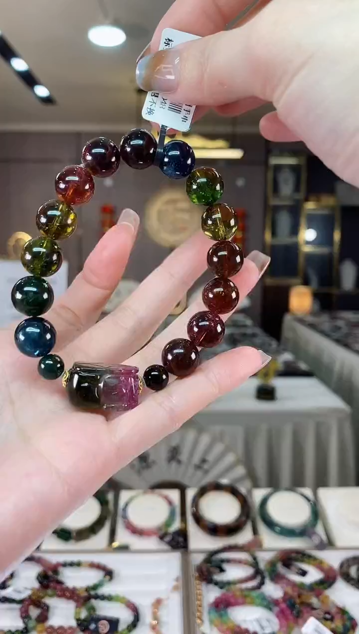 【闪购商品】碧玺单圈手串12mm+未镶嵌一物一证dan