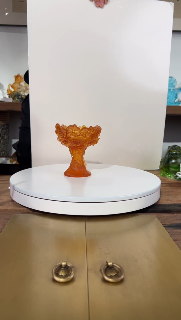 【闪购商品】摆件CML062琥珀色蝴蝶艺术琉璃花器