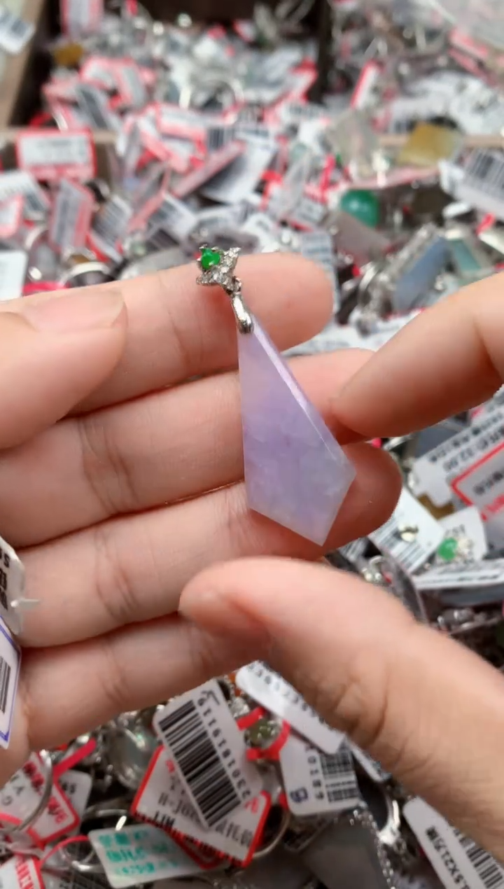 银S925镶嵌戒指翡翠天然A货缅甸翡翠
