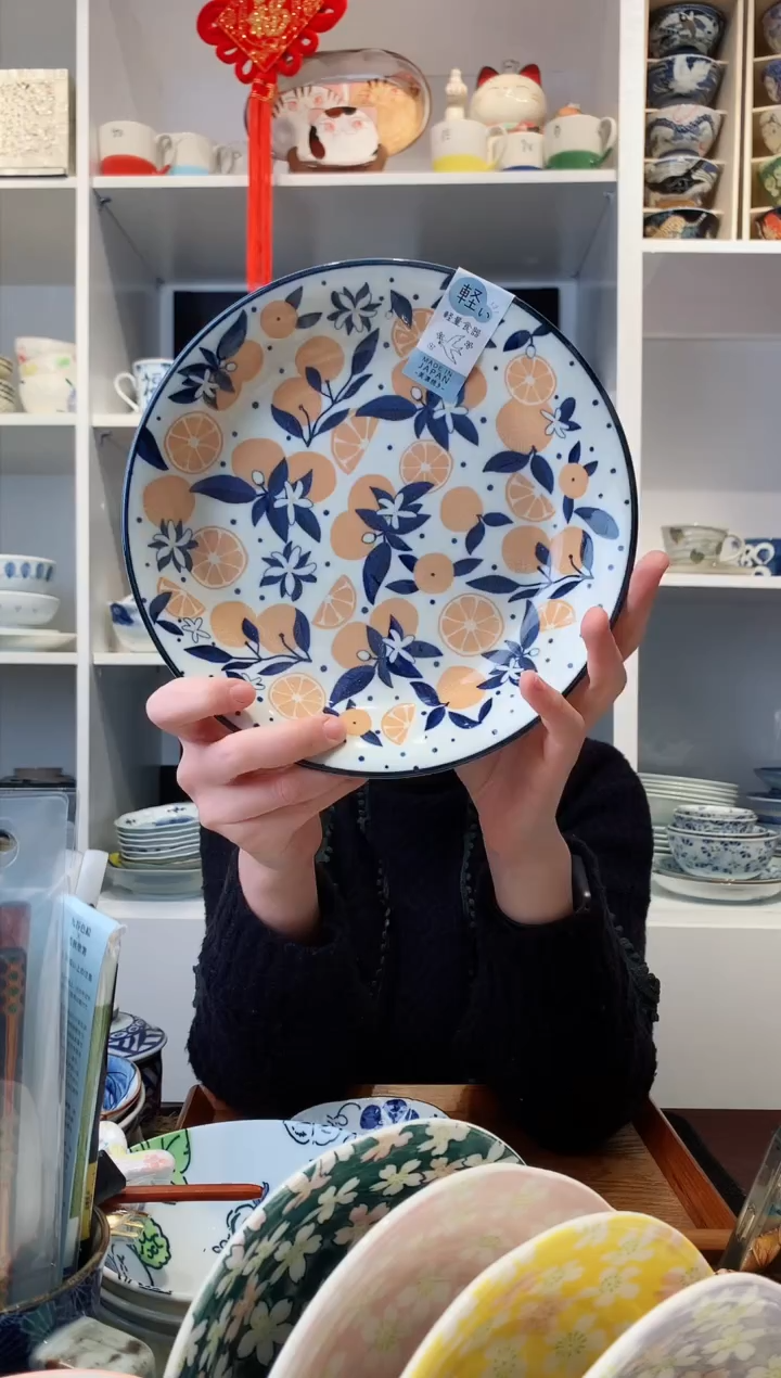 【闪购商品】不锈钢21.5cm日本进口美浓烧大餐盘