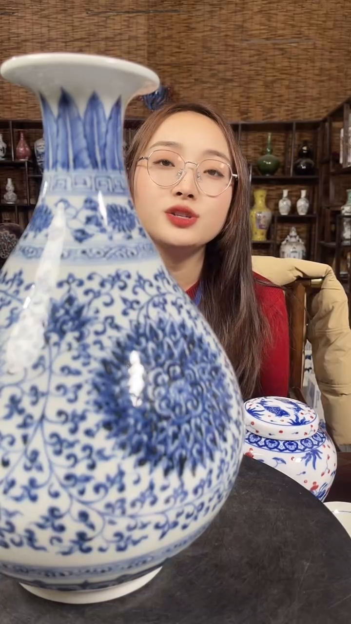 红星严选交流瓷器青花缠枝莲玉壶春