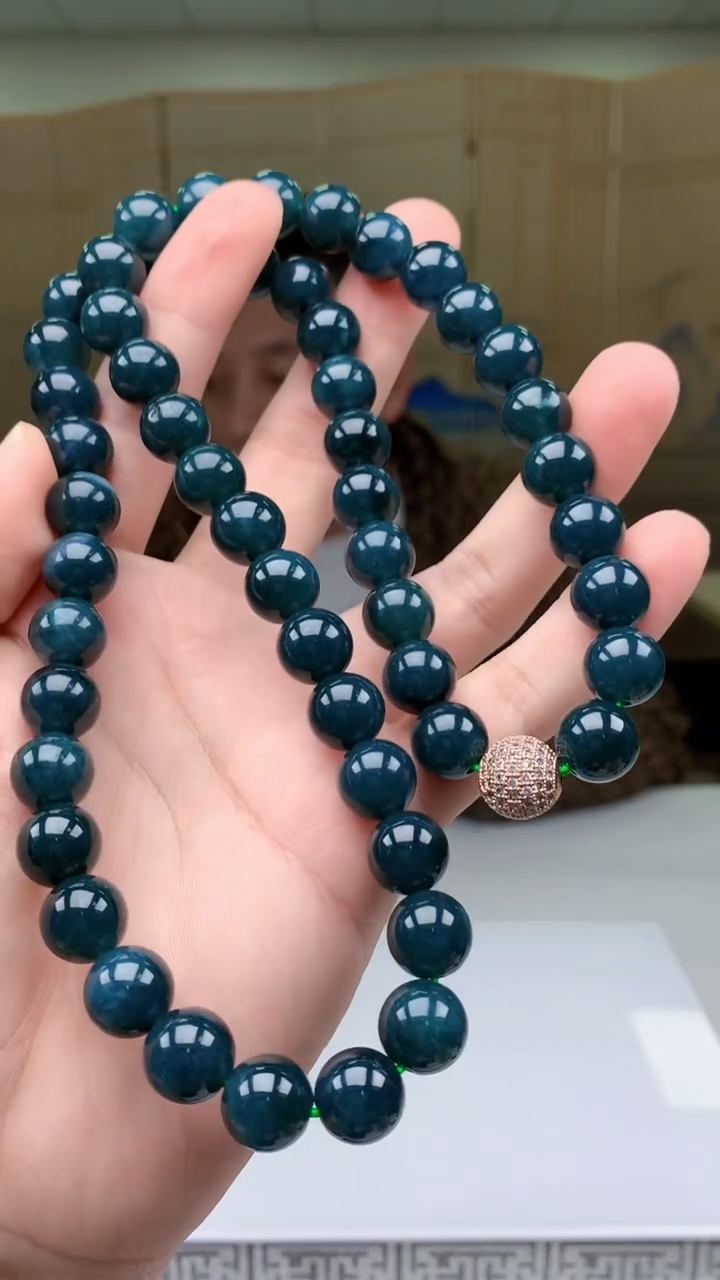 【闪购商品】定制翡翠未镶嵌4812bb-毛货珠链45