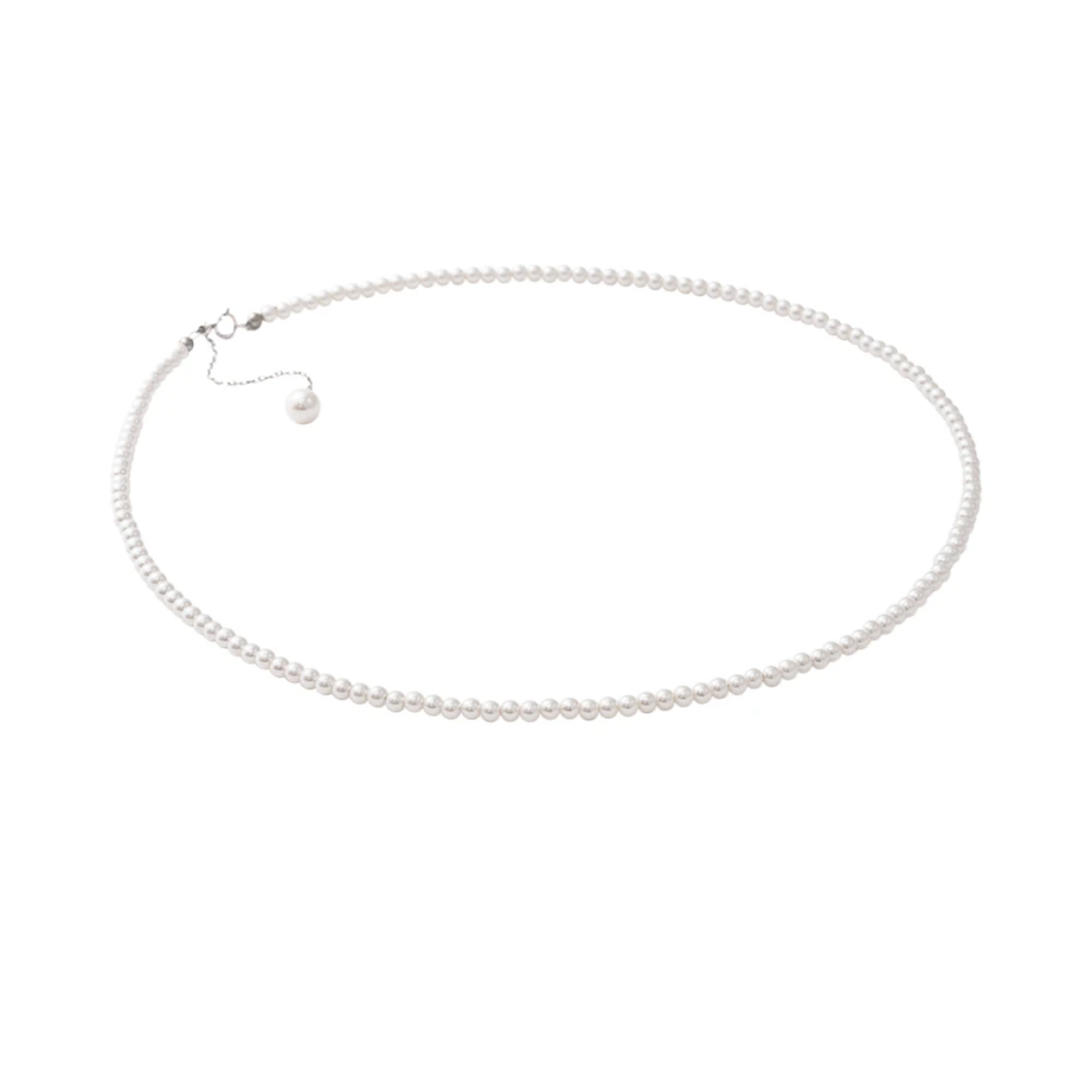 极光白正圆无暇小米珠项链.