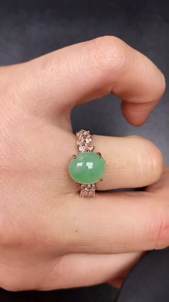 银S925镶嵌戒指翡翠3200